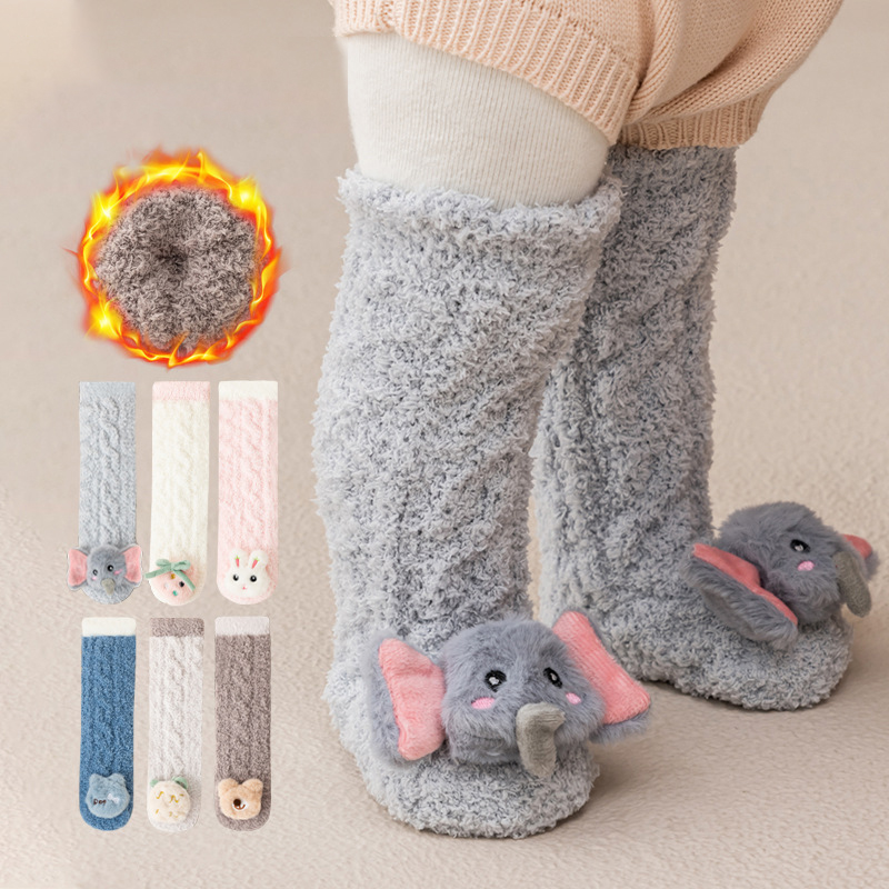 Baby Sock Oximeter - Mercan Kadife Bebek Uzun Çorapları Yenidoğan