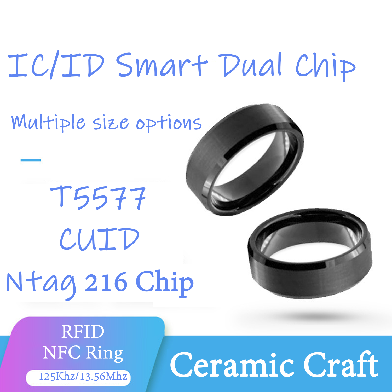 Smart Ring Nfc Pay - CUID T5577 Çift Çipli Klon Halka